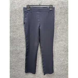 Quince Ultra-Stretch Ponte Pants Womens Medium Pull On Navy Blue Straight Leg